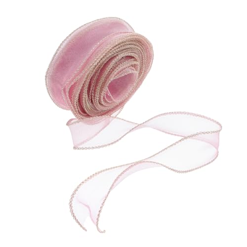AUTSUPPL 1 Rolle Organzaband: Breites, Durchsichtiges Chiffonband Mit Goldenem Draht Für Tortenschachteln, Hochzeitseinladungen, Verpackungen, Blumensträuße, Körbe, Schleifen, von AUTSUPPL
