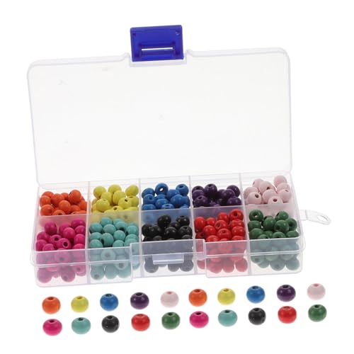 AUTSUPPL 1 Schachtel Bunte Runde Holzperlen DIY Schmuckperlen Holzperlen für Armbänder Halsketten Basteln Pastellfarben Holzkugeln für Kreative Handarbeiten von AUTSUPPL
