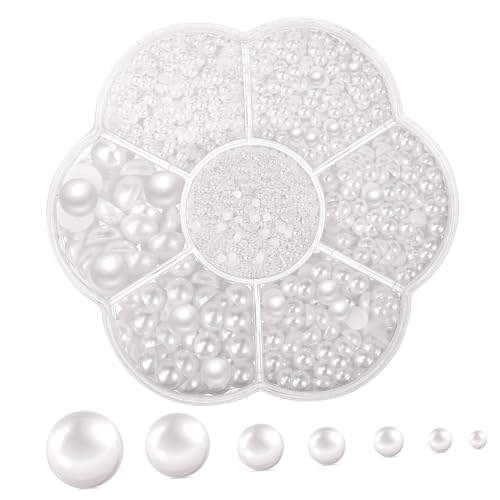 AUTSUPPL 1 Schachtel Flat Back Halbperlen Weiß Abs Perlen in Verschiedenen für DIY Schmuck Bastelperlen Nagelkunst Kleid Dekorationen Leicht Klebbar für Handgemachte Accessoires AUTSUPPL 1 Schachtel Flat Back Halbperlen Weiß Abs Perlen in Verschiedenen für DIY Schmuck Bastelperlen Nagelkunst Kleid Dekorationen Leicht Klebbar für Handgemachte Accessoires von AUTSUPPL