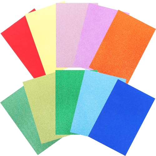 AUTSUPPL 10 Blatt Glitzerpapier Bastelkarton Sparkly Glitter Cardstock zum Basteln DIY Grußkarten Scrapbooking Geschenkpapier von AUTSUPPL