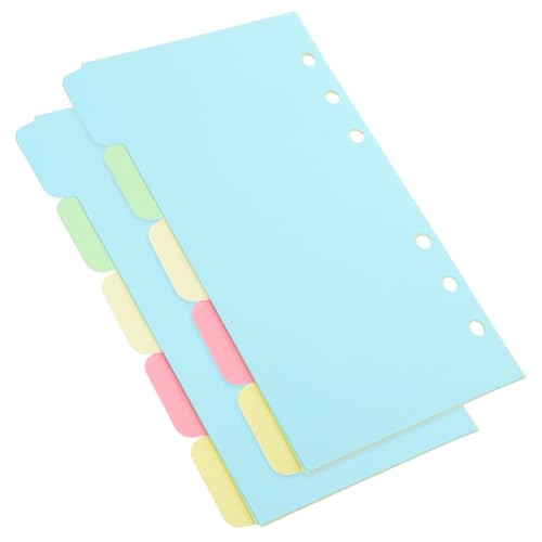 AUTSUPPL 10 Blatt Indexpapier Binder Register Trennblätter Farbig Notizbuch Trennblätter mit Lasche für Ordner und Notizblock Organisation von AUTSUPPL