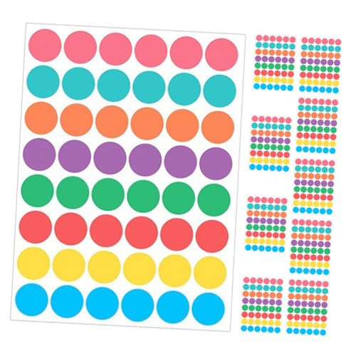 AUTSUPPL 10 Blatt Runde Aufkleber Selbstklebende Dots Sticker für Vielseitige Anwendungen Beschriftbar für Verpackungen Persönliche und Berufliche Nutzung von AUTSUPPL