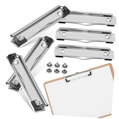 AUTSUPPL 10 Stück Metall Klemmbrett Clips mit Ummantelten Ecken mit Nägeln Langlebige Dokumentenhalter für Büro und Klassenzimmer Vielseitige Befestigung und Starke Federmechanik von AUTSUPPL