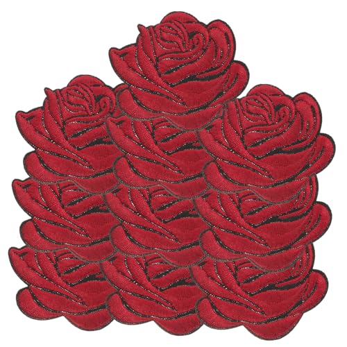AUTSUPPL 10 Stück Teiliges Blumen Bügel patches Bestickt Langlebige DIY Stoffaufnäher für Kleidung Rucksäcke Jacken Einfache Anwendung zum Reparieren und Dekorieren von AUTSUPPL