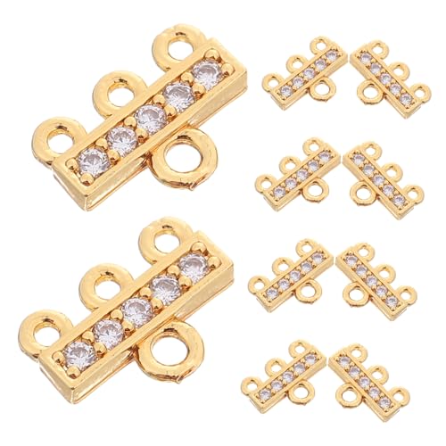 AUTSUPPL 10 Stück Teiliges Gold Überzogenes Zirkonia Mehrfachloch Verbindungsstück für Halsketten und Armbänder Sicherer Endverschluss Mehrschichtiger Schmuckverschluss für DIY AUTSUPPL 10 Stück Teiliges Gold Überzogenes Zirkonia Mehrfachloch Verbindungsstück für Halsketten und Armbänder Sicherer Endverschluss Mehrschichtiger Schmuckverschluss für DIY von AUTSUPPL