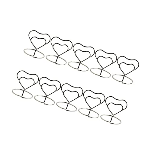 AUTSUPPL 10 Stück Teiliges Herzförmiger Metall Memo und Kartenhalter Silber Wiederverwendbar Stabile Tischkartenhalter für Hochzeit Geburtstag Party Dekoration von AUTSUPPL