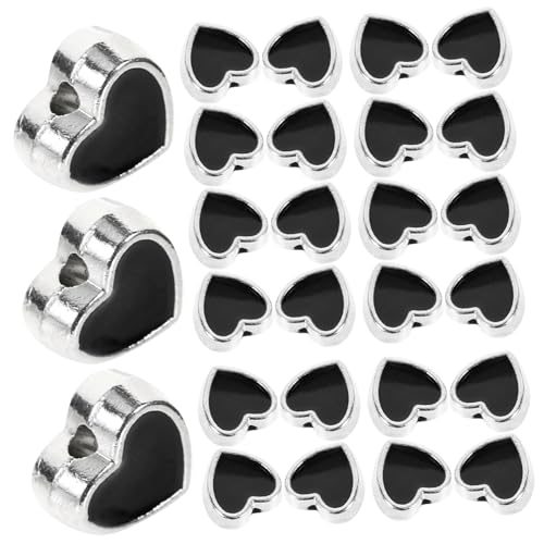 AUTSUPPL 100 Stück Herz Spacer Perlen für Schmuckherstellung DIY Armband Bastelperlen aus Schwarzem Legierungs material Vielseitig Einsetzbar zum Auffädeln von Armbändern und Halsketten AUTSUPPL 100 Stück Herz Spacer Perlen für Schmuckherstellung DIY Armband Bastelperlen aus Schwarzem Legierungs material Vielseitig Einsetzbar zum Auffädeln von Armbändern und Halsketten von AUTSUPPL