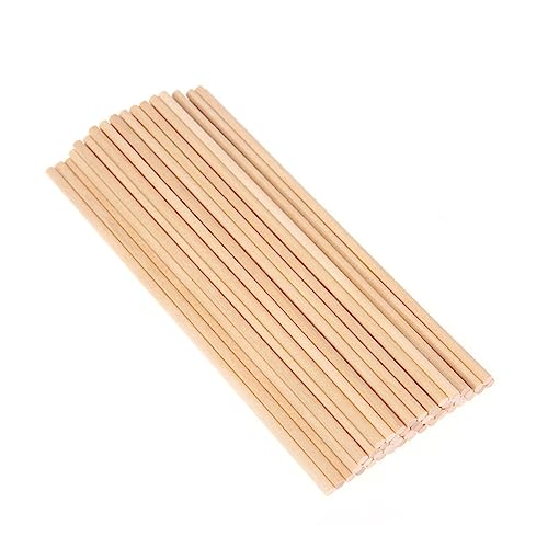 AUTSUPPL 100 Stück Holzstäbe Basteldübel Bastelstäbe Jumbo Eisstiele Bastelstäbe Mit Löchern Farbrührstäbe Jumbo Stäbchen Schriftrollen Einladungsstäbe Stäbe Zum Basteln Aus Bambus von AUTSUPPL