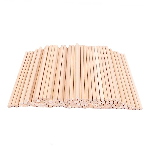AUTSUPPL 100 Stück Kreative Diy -holzstöcke Gebäude Kleines Rundes Hartholz Runden Stab Basteln Handwerksmaterialien Hobby Puppenhausbauzubehör Runder Dübel Bastelbedarf Stöcke Mini Hölzern von AUTSUPPL