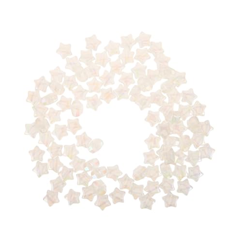 AUTSUPPL 100 Stück Kunststoff Sternförmige Perlen Frosted Spacer Beads für DIY Halsketten Armbänder Schmuckherstellung Zubehör Weiß AUTSUPPL 100 Stück Kunststoff Sternförmige Perlen Frosted Spacer Beads für DIY Halsketten Armbänder Schmuckherstellung Zubehör Weiß von AUTSUPPL