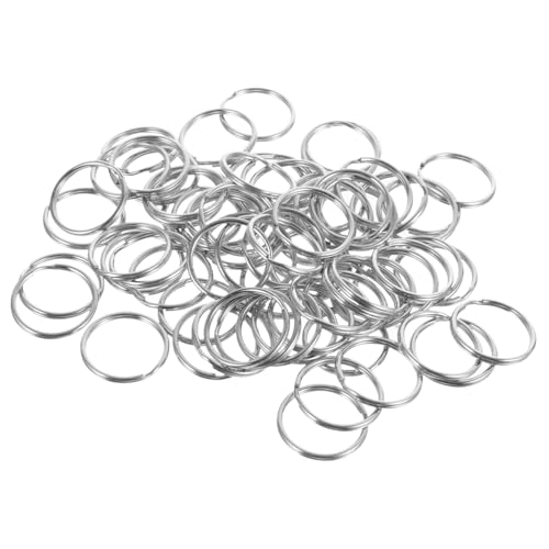 AUTSUPPL 100 Stück Teiliges Edelstahl Schlüsselringe Außendurchmesser Rund Schlüsselanhänger für DIY Schlüsselanhänger Lanyards Taschen und Schmuckzubehör von AUTSUPPL