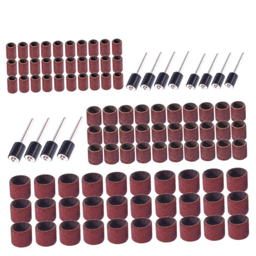 AUTSUPPL 102 Teiliges Schleifpapier Ring Schleifkopf Schleifband Für Nagelbohrer Schleiftrommeln Hülsen Kit Schleifbänder Mit Körnung Rotationswerkzeug Trommel Schleifset von AUTSUPPL