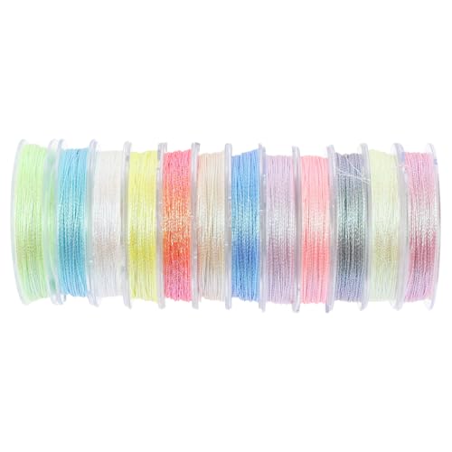 AUTSUPPL 12 Rollen Leuchtendes Stickgarn Mehrfarbiges Nähgarn Langlebig für DIY Stickerei Quilten Dekoration Geeignet für Alltag und Modestücke von AUTSUPPL