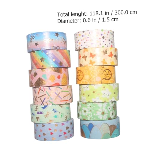 AUTSUPPL 12 Rollen Washi Tape Goldfolie Dekoratives Klebeband Basteln Papierklebeband für DIY Scrapbooking Handbuch Geschenk Party Dekoration AUTSUPPL 12 Rollen Washi Tape Goldfolie Dekoratives Klebeband Basteln Papierklebeband für DIY Scrapbooking Handbuch Geschenk Party Dekoration von AUTSUPPL