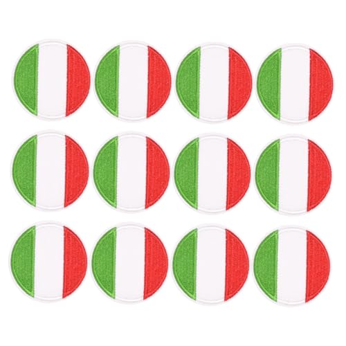 AUTSUPPL 12 Stück Teiliges Runde Nationalflaggen stickerei Aufnäher Patches zum Aufnähen und Reparieren Dekorative Stoffflicken für Kleidung Taschen DIY Modeaccessoire von AUTSUPPL