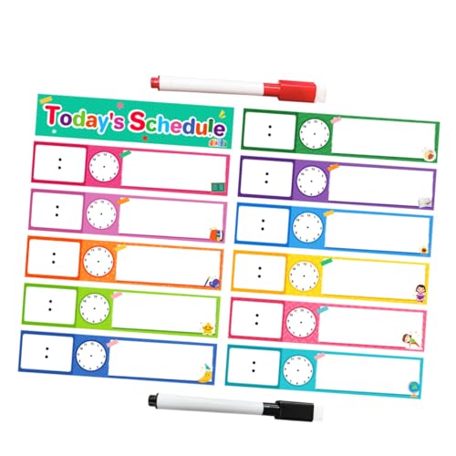 AUTSUPPL 12 Stück Teiliges Trockenlösch-planer mit Stift Wiederverwendbarer Tagesablauf Kalender zur Verhaltensförderung und Zeitmanagement Robustes Visual Schedule Board für Zuhause und von AUTSUPPL