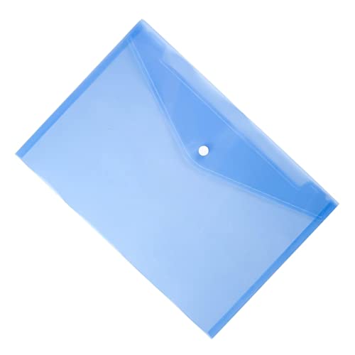 AUTSUPPL 12Stücke Dokumententasche aus Transparente Umschlagdatei mit Druckknopf Wasserfest und Reißfest für Büro Schule und Zuhause Blau von AUTSUPPL