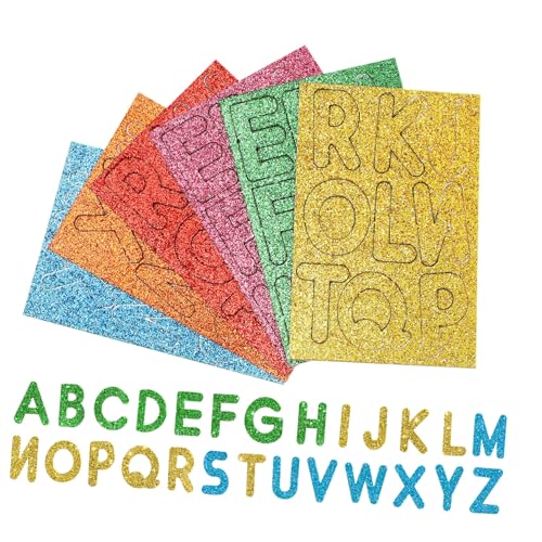AUTSUPPL 156Stücke Glitzernde Schaumstoff Buchstaben Aufkleber Selbstklebende Alphabet Sticker für Scrapbooking und Basteln Vielseitig Einsetzbar für Kreative Projekte von AUTSUPPL