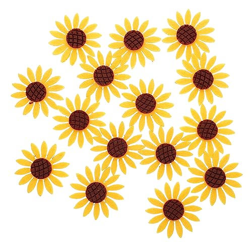 AUTSUPPL 15Stücke Sonnenblumen Applikationen DIY Stoff Patches für Kopfschmuck und Bekleidung Handgemachte Accessoires zur Verschönerung und Reparatur von Kleidung von AUTSUPPL