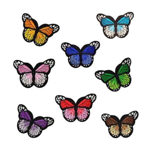 AUTSUPPL 16 Stck Teiliges Blumen Schmetterling stickerei bügelapplikationen Bunte Rosen Blumen patches zum Aufbügeln oder Nähen Vielseitig für Kleidung Taschen Schuhe DIY projekte von AUTSUPPL
