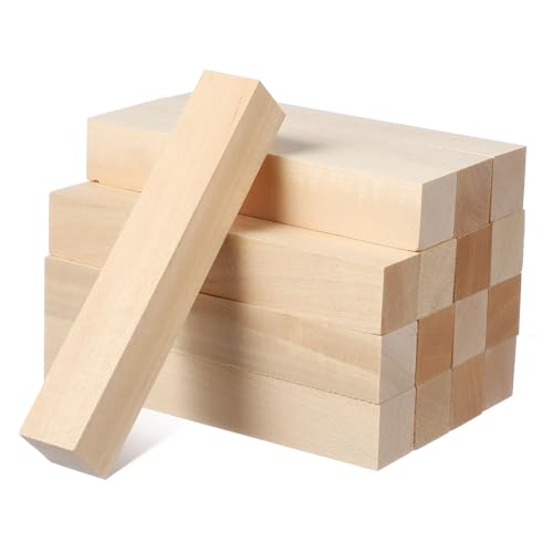 AUTSUPPL 16 Stück Teiliges Quadratische Holzdübel aus Unbehandeltem Lindenholz Stabile Holzstäbe zum Basteln Schnitzen und Dekorieren Glatte Oberfläche Vielseitig für DIY Projekte von AUTSUPPL