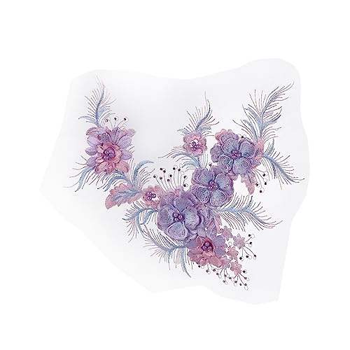 AUTSUPPL 1Stück Stickerei Patches mit Polyesterperlen Handgefertigte Kleider Applikation für Qipao Kleidung und Festliche Anlässe Vielseitig Einsetzbar von AUTSUPPL