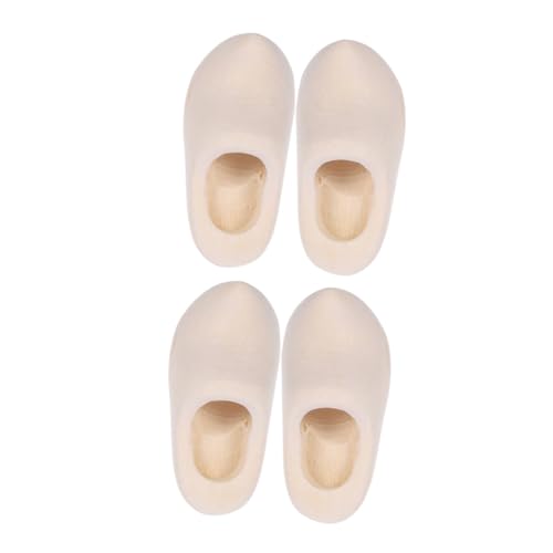 AUTSUPPL 2 Paare Miniatur Holzschuhe Unbemalt zum Bemalen DIY Puppenhaus Deko Holz Klompen Bastelset für Puppenhaus Zubehör und Kreative Dekoration von AUTSUPPL