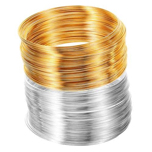 AUTSUPPL 2 Rollen Edelstahl Schmuckdraht DIY Basteldraht für Schmuckherstellung Multifunktionaler Langlebiger Schmuckdraht in Gold und Silber für Perlen und Beading Projekte AUTSUPPL 2 Rollen Edelstahl Schmuckdraht DIY Basteldraht für Schmuckherstellung Multifunktionaler Langlebiger Schmuckdraht in Gold und Silber für Perlen und Beading Projekte von AUTSUPPL