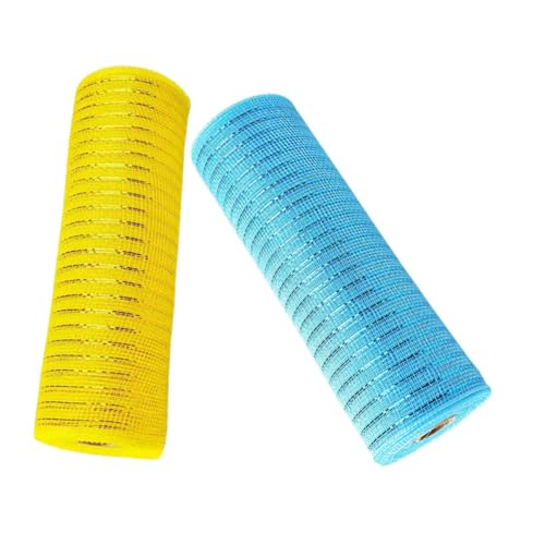 AUTSUPPL 2 Rollen Ostergitterbänder Metallic Foil Mesh Rollen Polypoly -bänder Für DIY Wrack Craft Ostern Home Supplies 10 Yards 10 Yards von AUTSUPPL