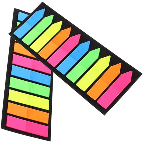 AUTSUPPL 2 Sätze Sticky Index Tabs Pet Material Selbstklebend Bunte Pfeilflaggen für Bücher Notizen Archivierung und Markierung im Büro und Studium von AUTSUPPL
