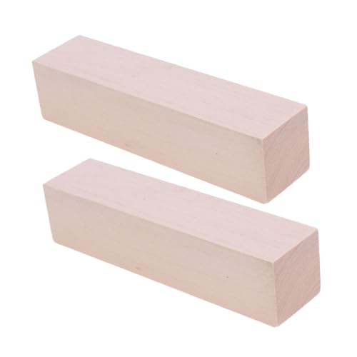 AUTSUPPL 2 Stück Bassholz Schnitzblöcke Weiches Holz Rechteckige Rohlinge DIY Basteln Anfängerfreundlich Naturholz Klötze für Holzschnitzen Malen Handwerk von AUTSUPPL