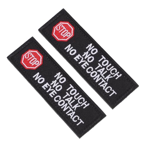 AUTSUPPL 2 Stück Bestickte Hunde klett patches No Touch No Talk für Service hundegeschirr Wiederverwendbar Modisch Einfach Anzubringen Komfortabel für Arbeits hundewesten von AUTSUPPL