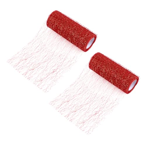 AUTSUPPL 2 Stück Dekorativer Tüllrolle aus Vielseitig Einsetzbar für Hochzeit DIY Bastelmaterial Geschenkverpackung Kreative Accessoires Rot goldenes Netzmuster AUTSUPPL 2 Stück Dekorativer Tüllrolle aus Vielseitig Einsetzbar für Hochzeit DIY Bastelmaterial Geschenkverpackung Kreative Accessoires Rot goldenes Netzmuster von AUTSUPPL