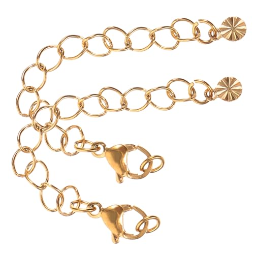 AUTSUPPL 2 Stück Edelstahl Verlängerungsketten für DIY Schmuckherstellung Stabile Goldfarbene Halsketten Fußkettchen extender Einfache Anwendung Vielseitig für Armbänder und Accessoires AUTSUPPL 2 Stück Edelstahl Verlängerungsketten für DIY Schmuckherstellung Stabile Goldfarbene Halsketten Fußkettchen extender Einfache Anwendung Vielseitig für Armbänder und Accessoires von AUTSUPPL