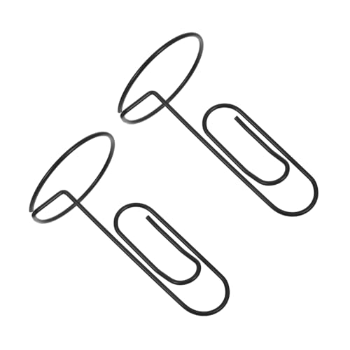 AUTSUPPL 2 Stück Metall Kartenhalter Tischkartenhalter Fotoclips mit Stabilem Standfuß für Memo Fotos Menükarten und Tischnummern bei Hochzeiten und Partys in Schwarz von AUTSUPPL