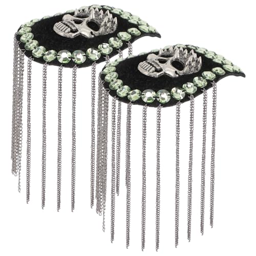 AUTSUPPL 2 Stück Punk Schulterklappen mit Quasten und Totenkopf-design Modische Epauletten für Kostüme und Bühnenauftritte Vielseitige Kleidung Accessoires für Damen und Herren AUTSUPPL 2 Stück Punk Schulterklappen mit Quasten und Totenkopf-design Modische Epauletten für Kostüme und Bühnenauftritte Vielseitige Kleidung Accessoires für Damen und Herren von AUTSUPPL