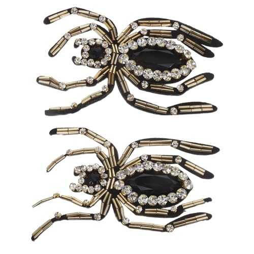 AUTSUPPL 2 Stück Spinnen Patch für Schuhe und Kleidung Realistische Halloween Deko Nähbare Vlies Applikation für DIY Schmuck und Kostümzubehör Geeignet für Party und Alltag von AUTSUPPL