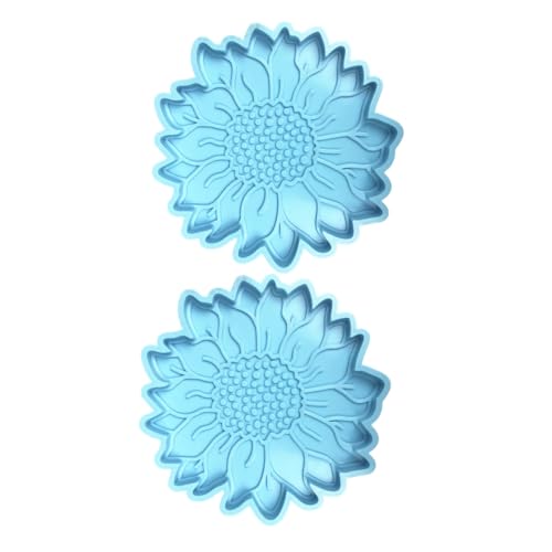 AUTSUPPL 2 Stück Teiliges Sonnenblumen untersetzer silikonform Flexible Langlebige Epoxidharz gießform für DIY Cup Mat Wiederverwendbar Weich und Einfach zu Entformen für Bastelarbeiten von AUTSUPPL