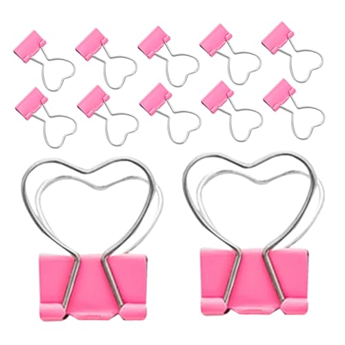 AUTSUPPL 20 Stück Rosa Liebesklammern Mit Langem Herz Büroklammern Dekoration Bürobedarf Büro Zuhause Binder Clips Kleine Klammern Für Papier Metall Büroklammern von AUTSUPPL