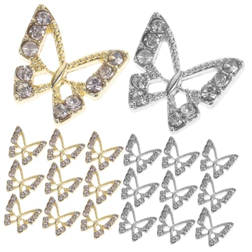AUTSUPPL 20 Stück Schmetterling Nail Charms für Frauen DIY Maniküre Zubehör mit Funkelnden Strasssteinen Nail Art Dekoration Langlebige Legierung für Weihnachten Hochzeit und Party AUTSUPPL 20 Stück Schmetterling Nail Charms für Frauen DIY Maniküre Zubehör mit Funkelnden Strasssteinen Nail Art Dekoration Langlebige Legierung für Weihnachten Hochzeit und Party von AUTSUPPL