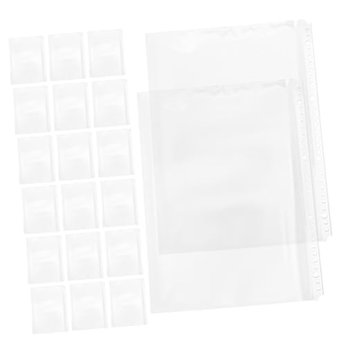 AUTSUPPL 20 Stück Teiliges Dokumententaschen Transparent Robuste PP Folien mit Binderlöchern Praktische Lose Blattschutz Hüllen für Büro Schule und Zuhause zur Dokumentenorganisation von AUTSUPPL