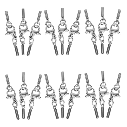 AUTSUPPL 20 Stück Teiliges Edelstahl Lobster Clasp Schmuckverschluss für Lederbänder und Ketten Langlebiger Karabiner Verschluss mit Loch Geeignet für Armband und Halskette DIY von AUTSUPPL