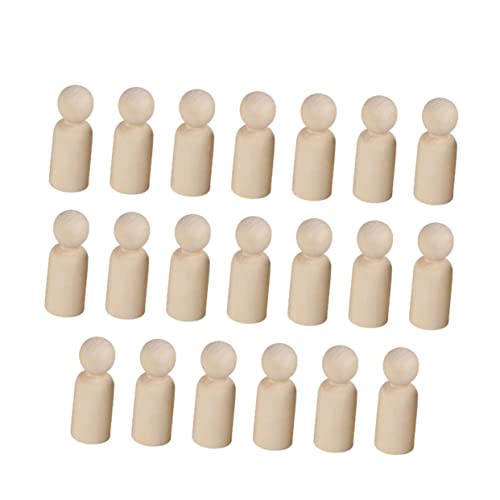 AUTSUPPL 20 Stück Teiliges Kleine Holzpuppen Männliche Figuren Naturbelassen DIY Bastelset für Holzfiguren Bemalbar Kreative Holzspielzeuge für Mädchen Jungen Holzpuppen zum Bemalen und von AUTSUPPL