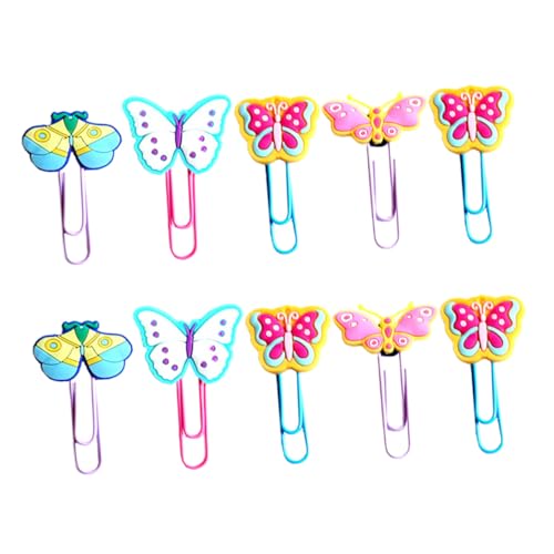 AUTSUPPL 20 Stück Teiliges Set Pvc schmetterling Lesezeichenclip Bunter Weicher Papierclip Wiederverwendbarer Büroklammer Ersatz Niedliche Buchmarkierung für Schüler und Bürogebrauch von AUTSUPPL
