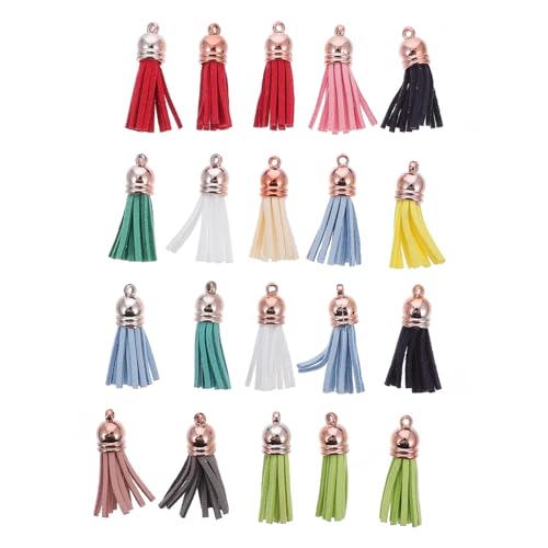 AUTSUPPL 20 Stück Teiliges Tassel DIY Kleine Quasten Anhänger für Schmuckherstellung und Bastelzubehör Bunte Troddel für DIY Schmuck und Dekoration von AUTSUPPL