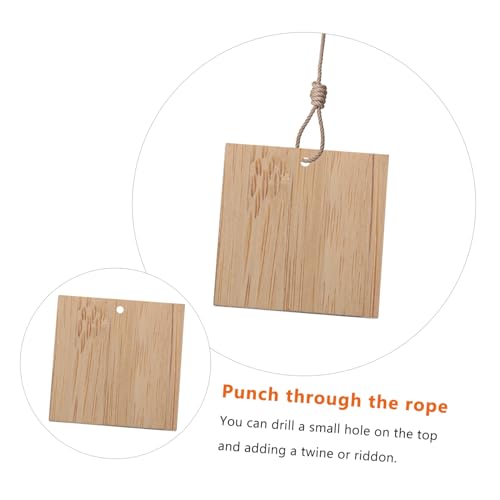 AUTSUPPL 20 Stück Teiliges Unvollendete Bambus scheiben Quadratisch DIY Malen Gravieren Bastelmaterial Naturbelassen Doppelseitig Bemalbar von AUTSUPPL