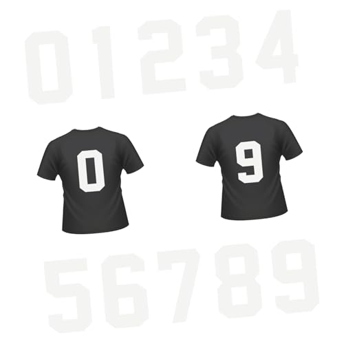 AUTSUPPL 20 Stück Teiliges Weiße Bügelzahlen zum Aufbügeln Hitzebeständige Thermotransfer aufkleber für Kleidung Dekoration DIY Textilien Reparatur und Individuelle Gestaltung von AUTSUPPL