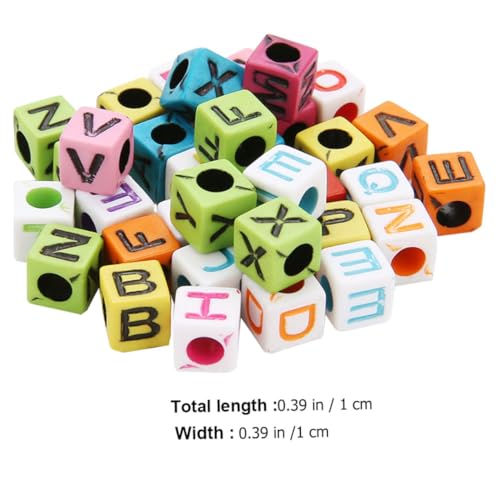 AUTSUPPL 200 Stück Bunte Acryl Würfel Buchstaben Perlen zum Auffädeln DIY Schmuckbastelset für Armbänder Halsketten Personalisierte Schmuckherstellung von AUTSUPPL