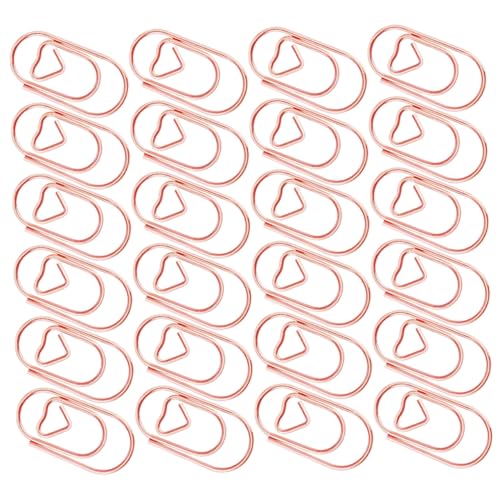 AUTSUPPL 200 Stück Herz Büroklammern Metall Kleine Paper Clips Kreative Form Stabile Aktenklammern für Büro Dokumente Schule und Zuhause Rosa Gold von AUTSUPPL