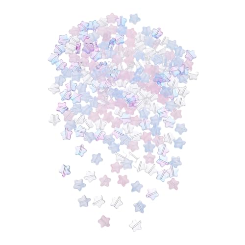 AUTSUPPL 200 Stück Sternförmige Perlen Transparent Blau Rosa Lila Farben Mix Bunte Beads für Armbänder Ohrringe Halsketten DIY Schmuckherstellung Leicht zu Verarbeiten für Kreative von AUTSUPPL